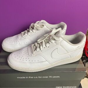 ✔️ NIKE court vision low top minimalist white sneakers shoes men’s 10.5 ✔️